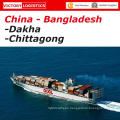 Envío, mar / océano de la carga de Shenzhen / Guangzhou / Shanghai / Ningbo / Tianjin / Qingdao / Dalian China a Chittagong / Dhaka, Bangladesh